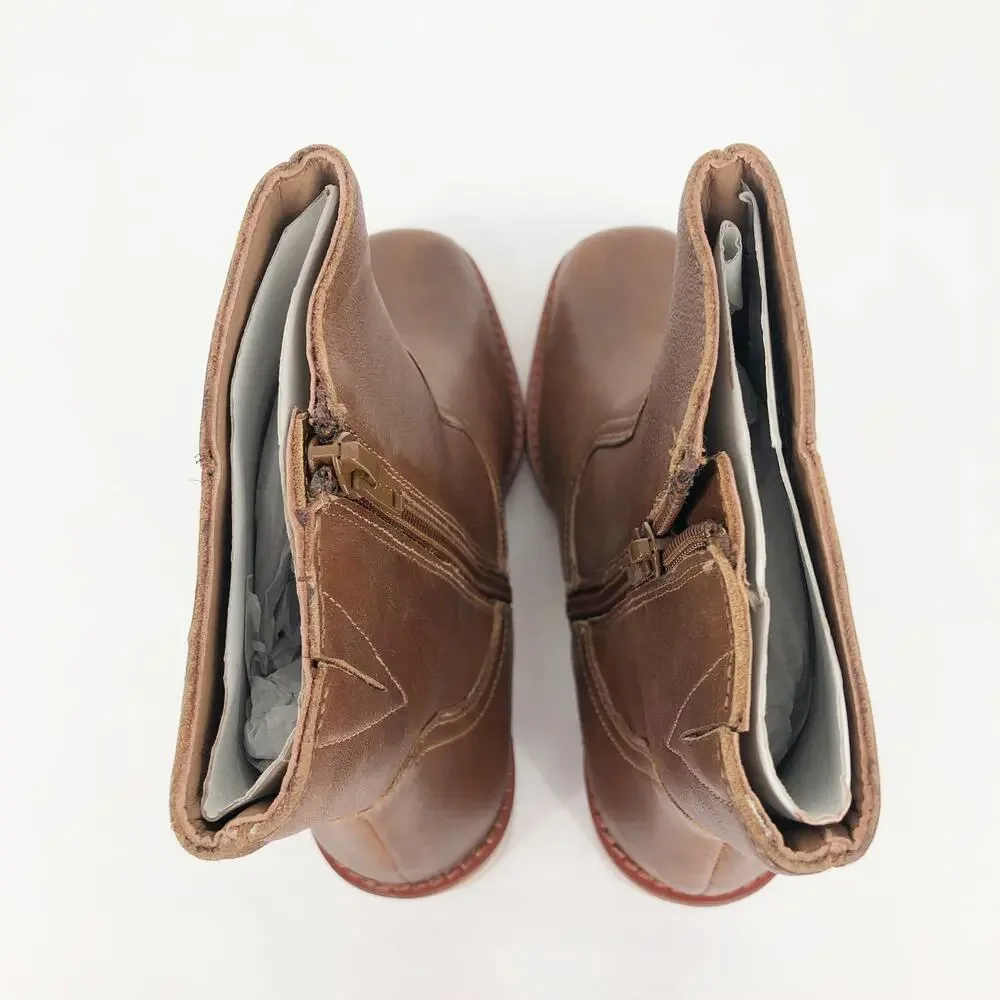 Seychelles Womens Turbulent Mid Calf Booties Size 6 Brown Leather NWOB